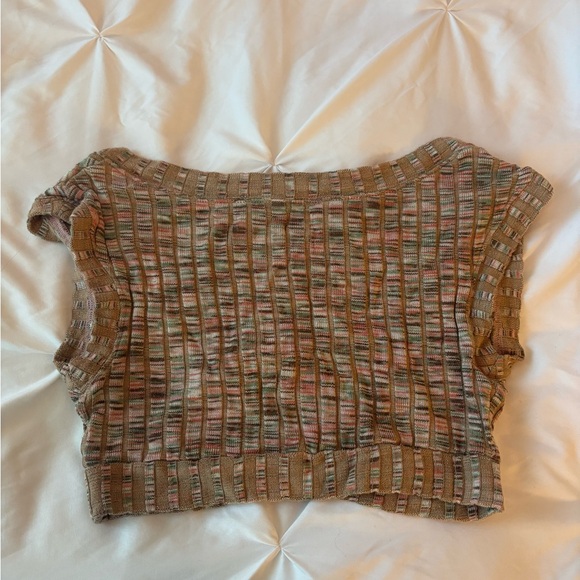 BDG Multicolor Ribbed Crop Top - Picture 2 of 2